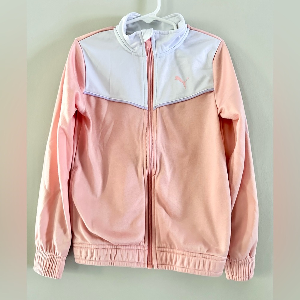 Girls Puma Coral & White Track Jacket Size XS